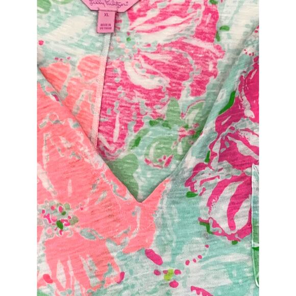 Lilly Pulitzer V Neck Spring Floral Blouse - Picture 4 of 7